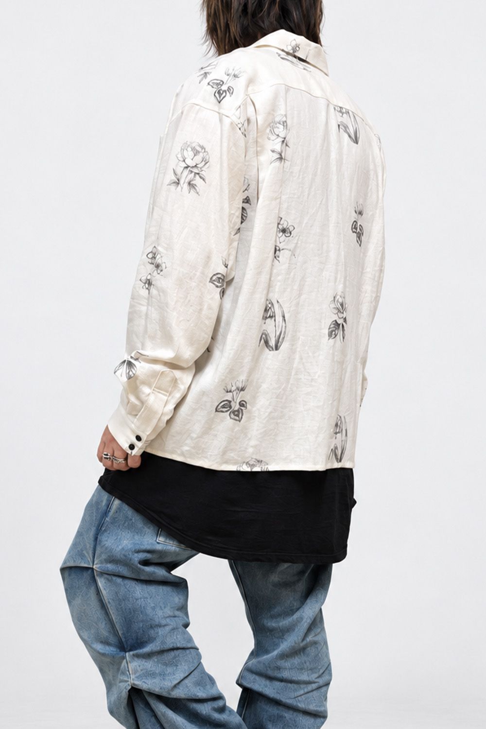Botanical Print Oversized Shirt / ホワイト
