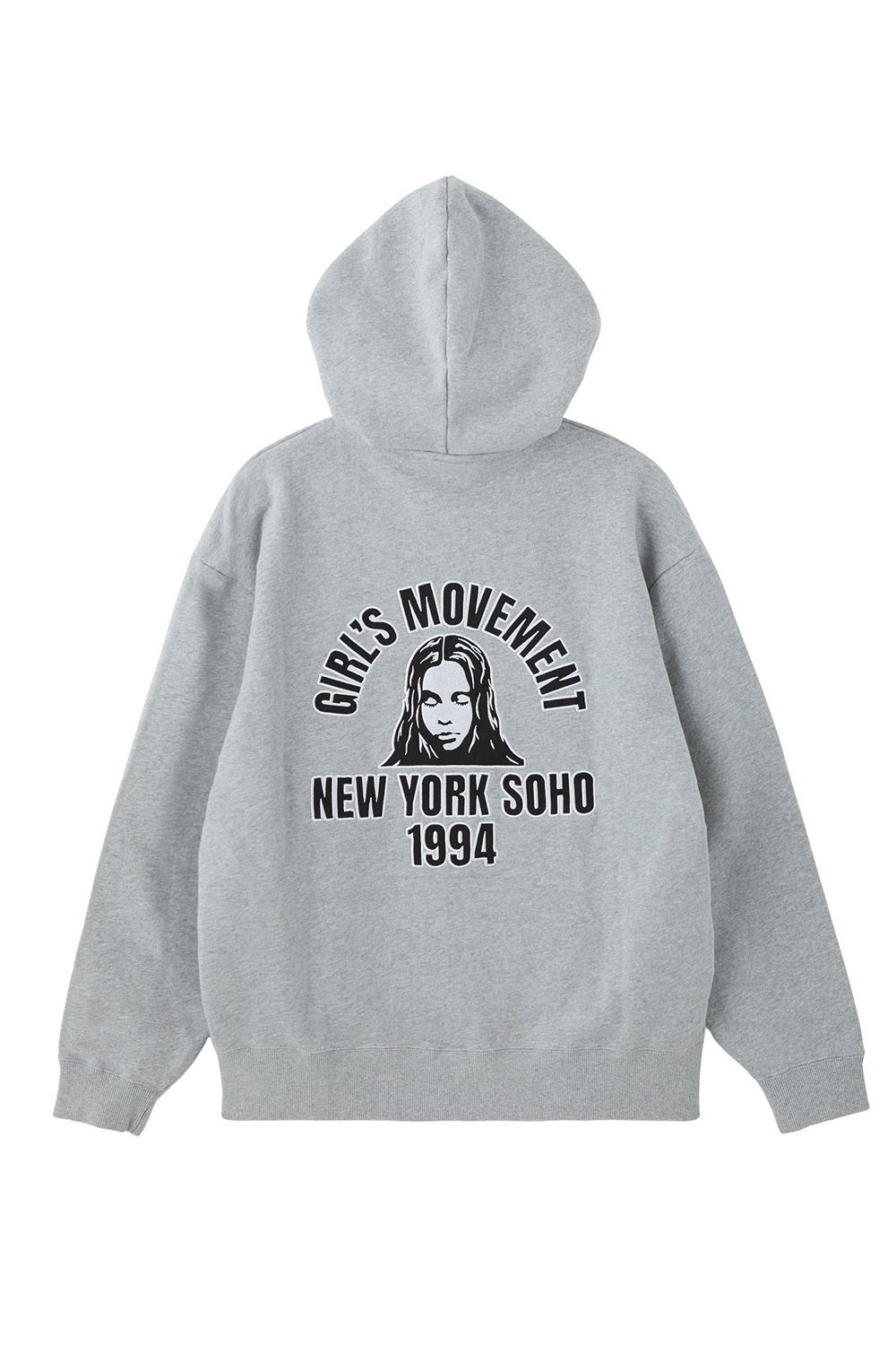 ARCH LOGO AND FACE PATCH ZIP UP SWEAT HOODIE / アッシュ