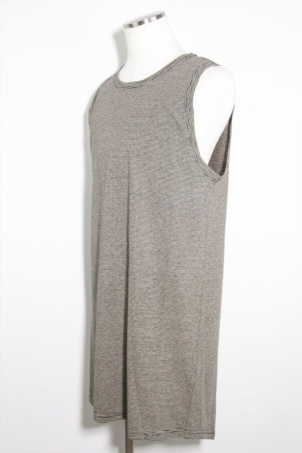 ストライプロングタンクトップ / Stripes Long Tank Top / ブラック×アイボリー