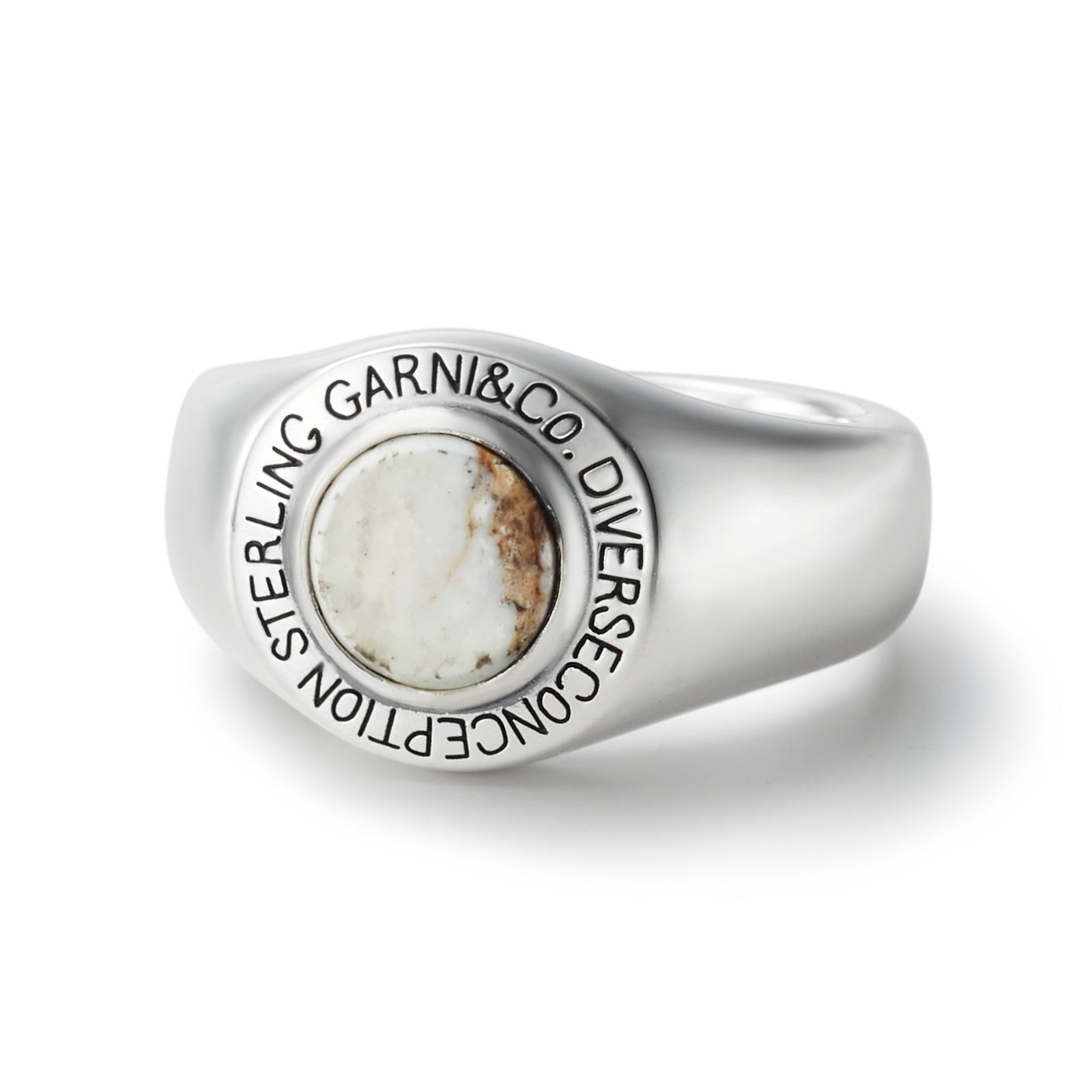 GARNI - Round Stone Ring - L / ホワイト | Tempt