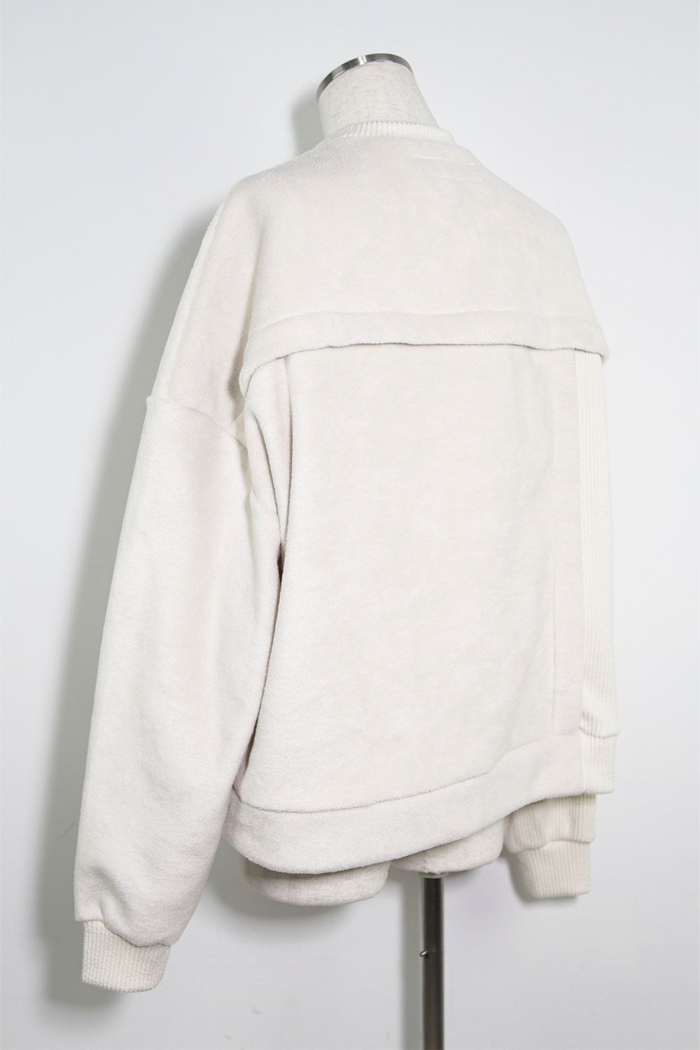 ニットコーデュロイ×フリーストップ / Knit Corduroy Combi Fleece Top / アイボリー / ag-10086