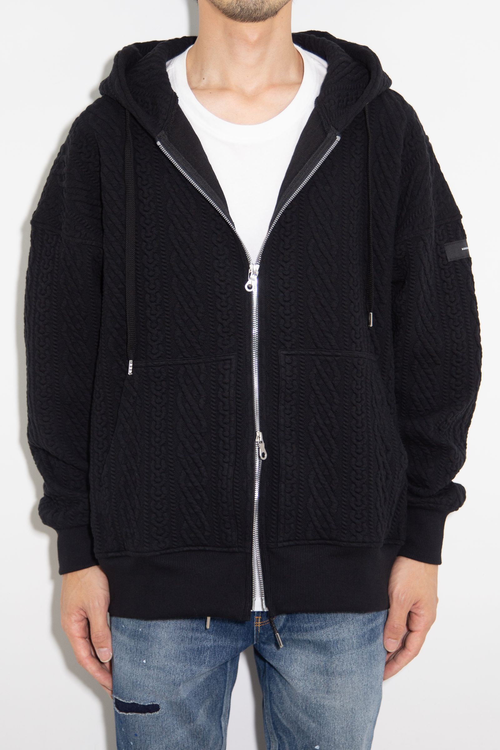 ROPE zip loose hoodie / ブラック