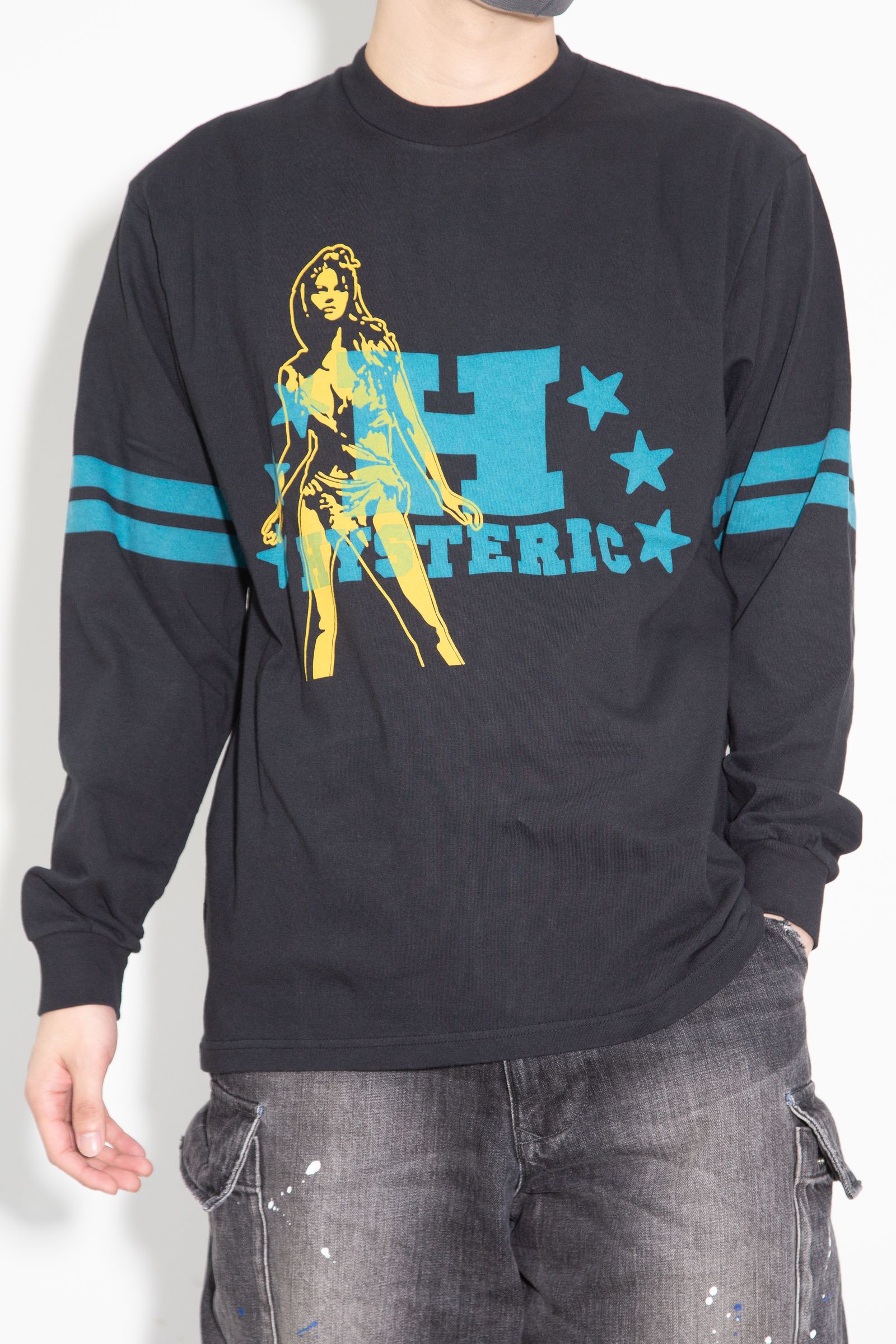 HYSTERIC GLAMOUR ロングTシャツ ブラック HYSTERIC GLAMOUR ロンT