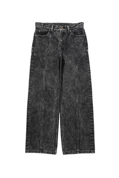 SEAM STRAIGHT LEG PANTS / ブラック