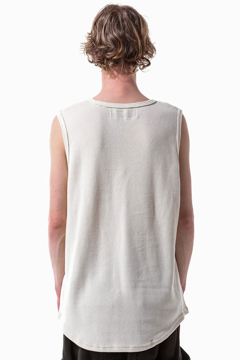 [ラスト1点 サイズ3] ミドル丈ワッフルタンクトップ / Middle Length Tank Top / オリーブ / ag-10096-1