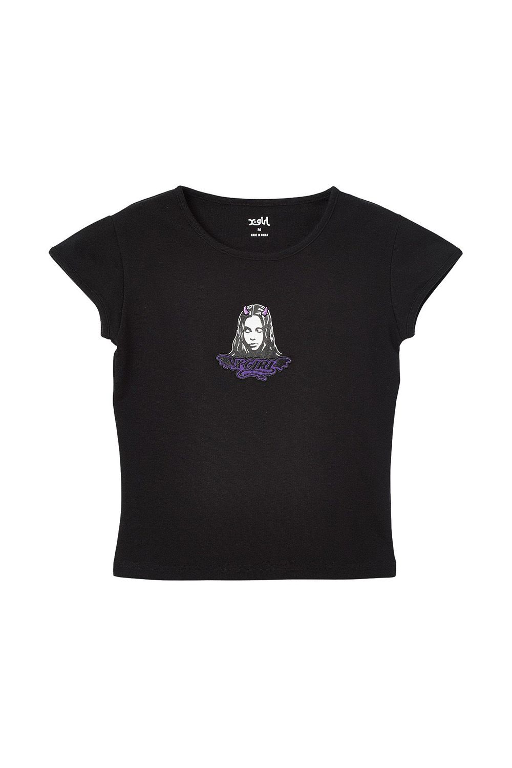 DEVIL FACE S/S BABY TEE / ブラック