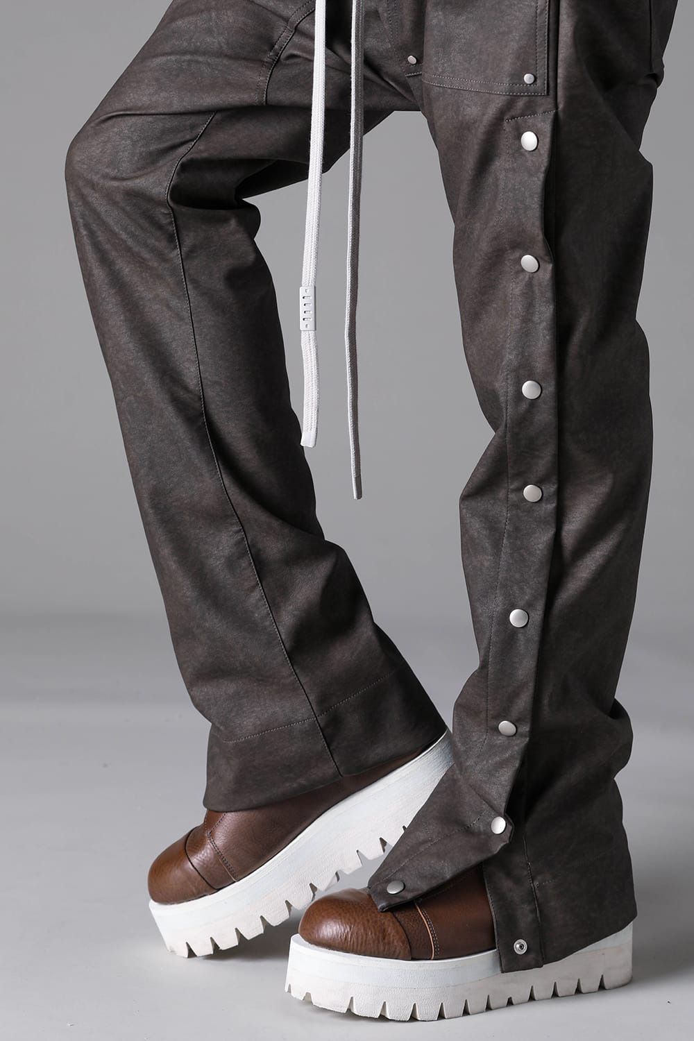 Vegan Leather Sarouel Flare Pants