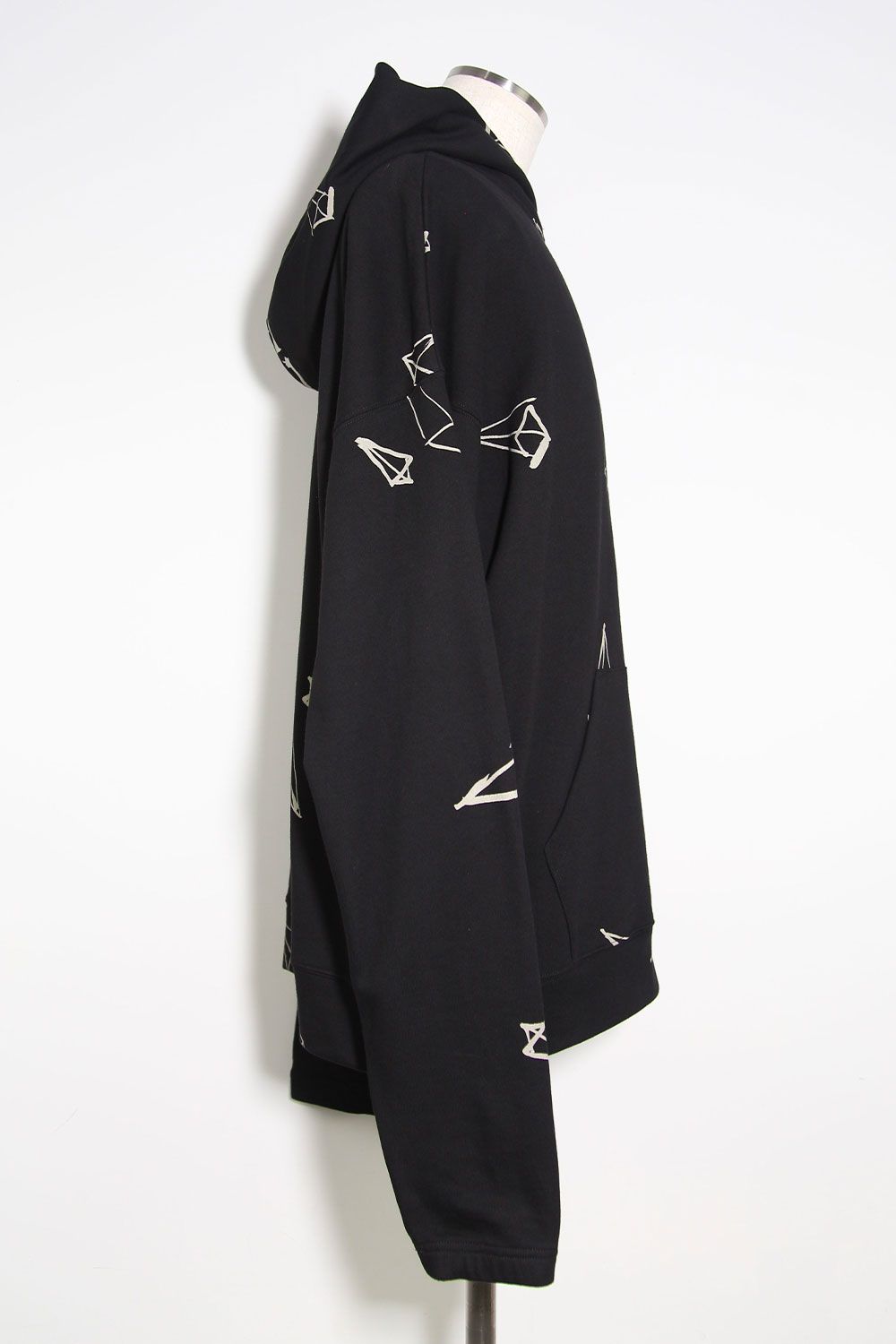 総柄プリントパーカー / Print Sweat Hoodie / ブラック / ag-7016