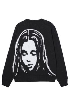 FACE KNIT CARDIGAN / ブラック