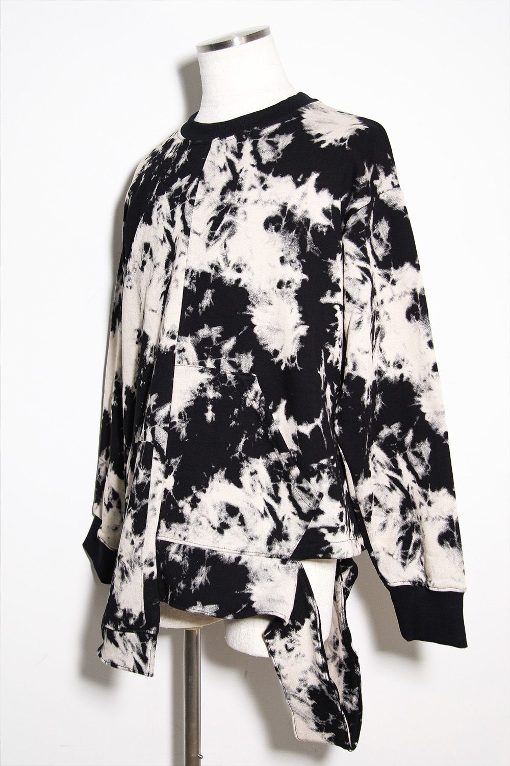 アシンメトリークルーネック / ASYMMETRY CREW NECK / ブラック×アイボリー / ag-12081-1