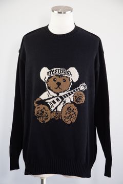 HYSTERIC TEDDY FLYING Vジャカード セーター / ブラック