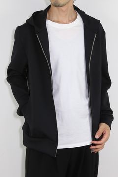 PE STRETCH SMOOTH ZIP UP HOODIE / ブラック