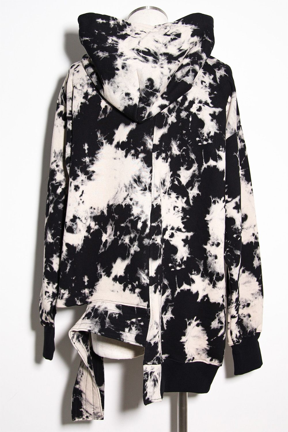 アシンメトリーフーディー / ASYMMETRY HOODED / ブラック×アイボリー / ag-12082