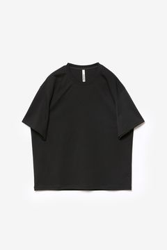 コットンダブルフェイス オーバーサイズS/S Tシャツ / ブラック
