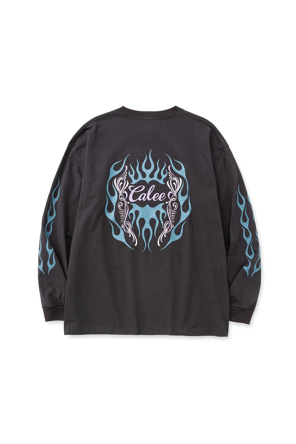 VINTAGE TYPE FLAME LOGO PINSTRIPING L/ S TEE ＜NATURALLY PAINT DESIGN＞ / ブラック