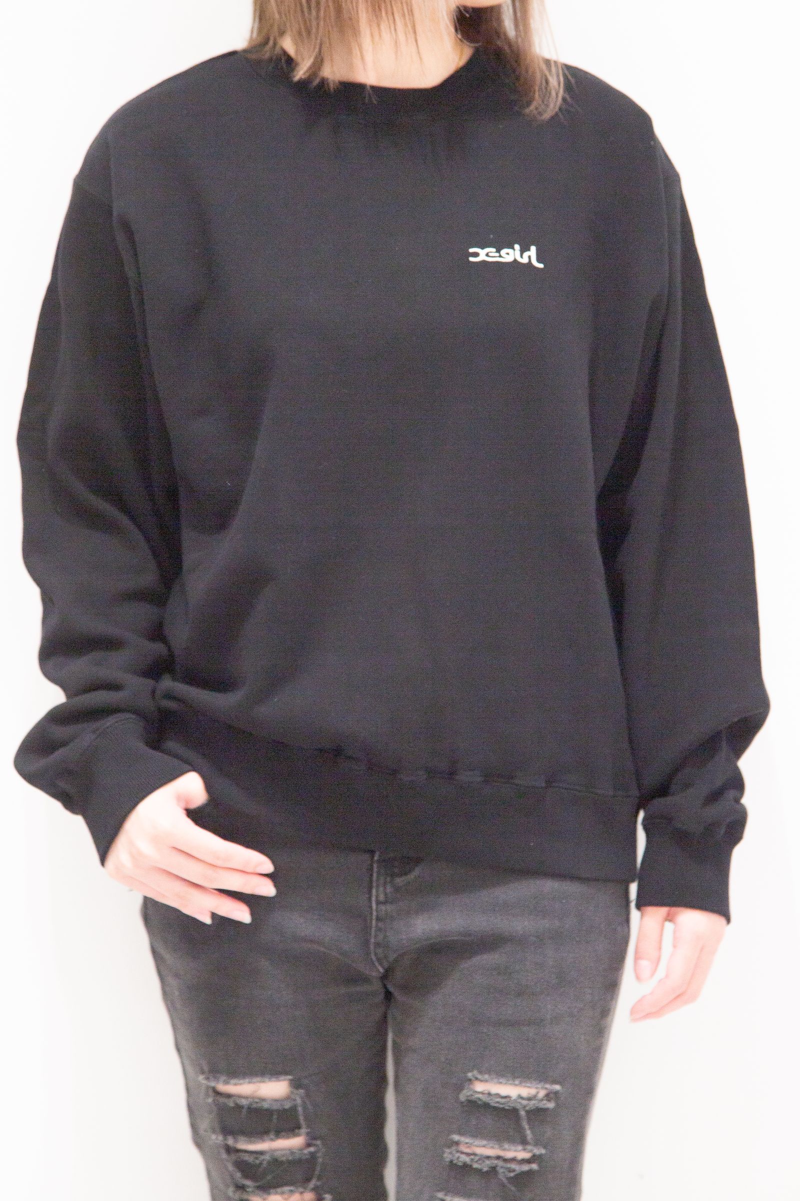 ARCH LOGO AND FACE PATCH SWEATSHIRT / ブラック