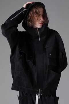 Vegan Leather Hoodie Blouson / ブラック
