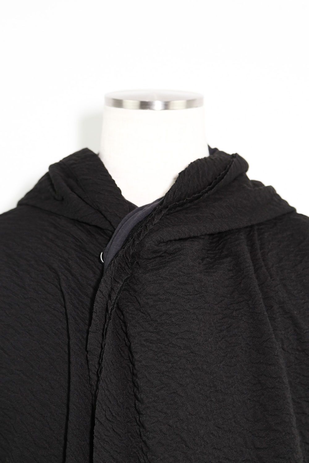 LONG CARDIGAN 223-304 / シボ加工ロングカーディガン / ブラック