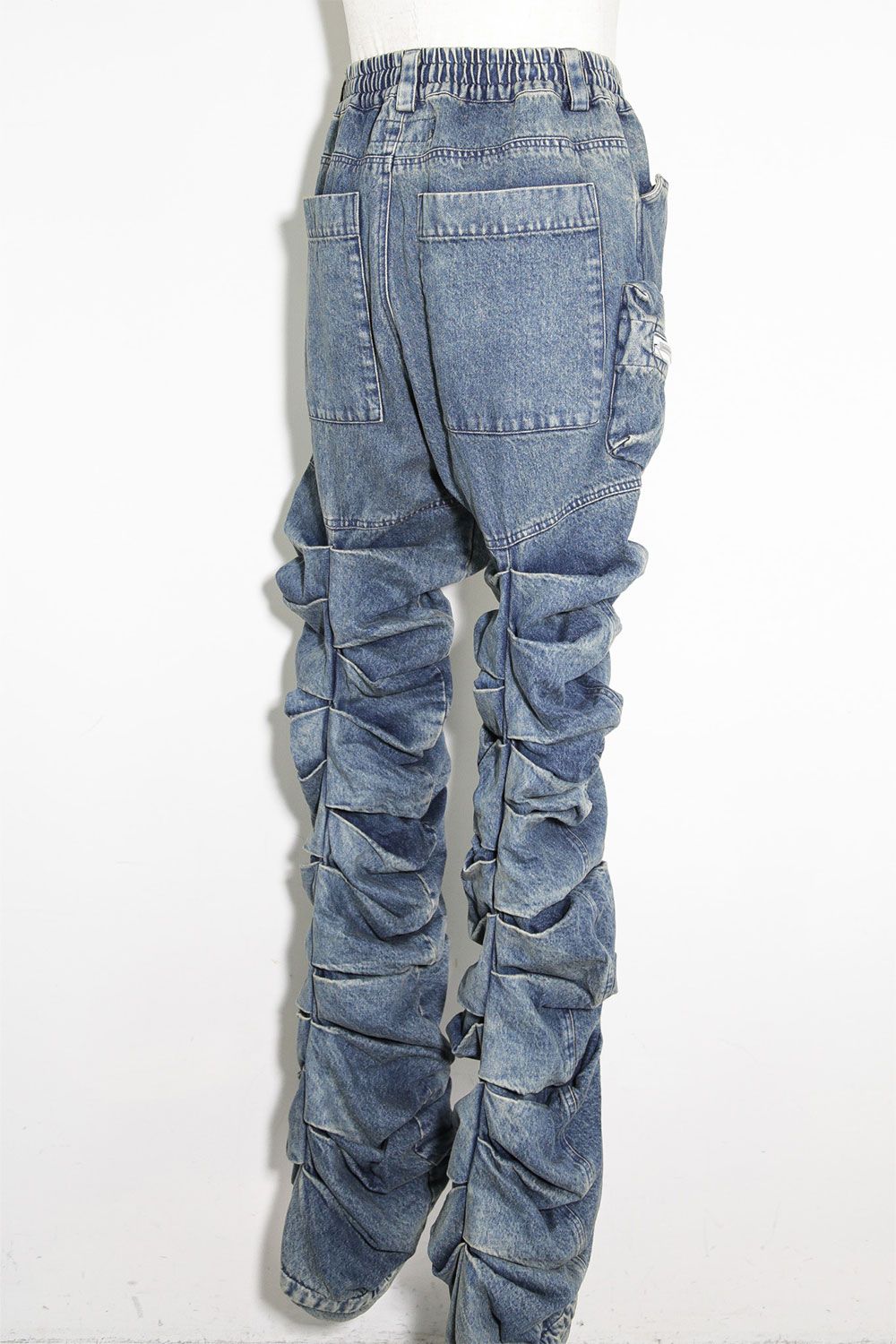 デニム"モンスタータック"フレアバギーパンツ / Denim Tuck Flare Baggy Pants / インディゴ / ag-10031-1
