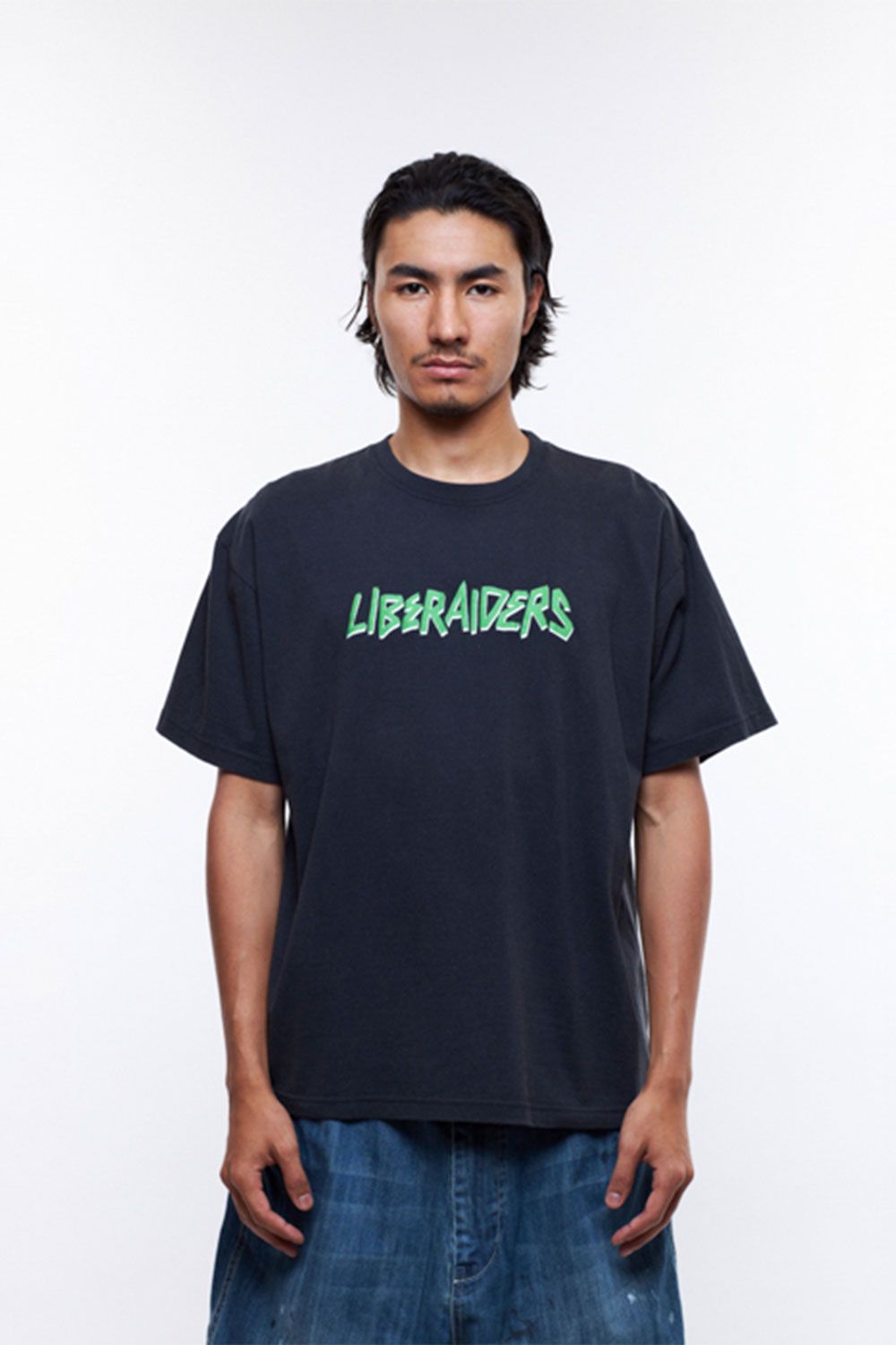 METAL LOGO TEE / ブラック×グリーン