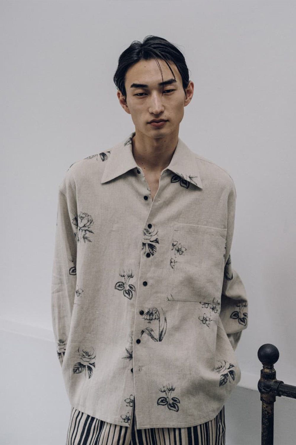 Botanical Print Oversized Shirt