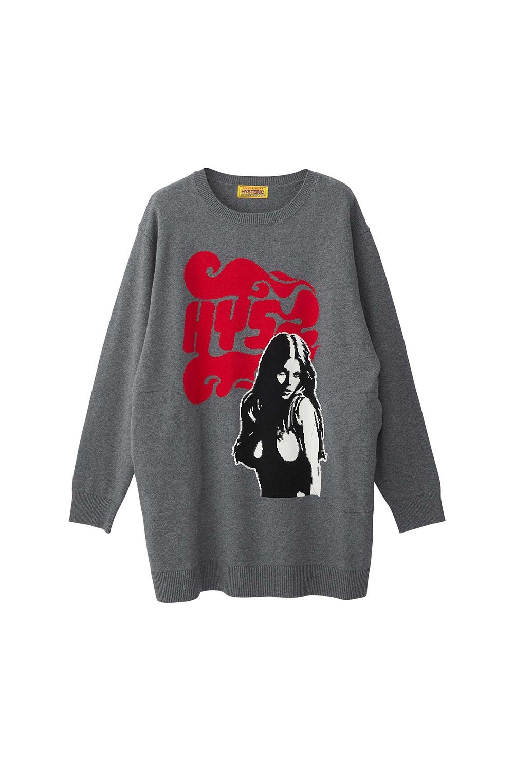 HYSTERIC GLAMOUR - FLAME WOMAN編込 ワンピース / トップグレー | Tempt