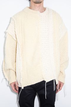 ［ラスト1点］Nordic Collage Sweater / ホワイト
