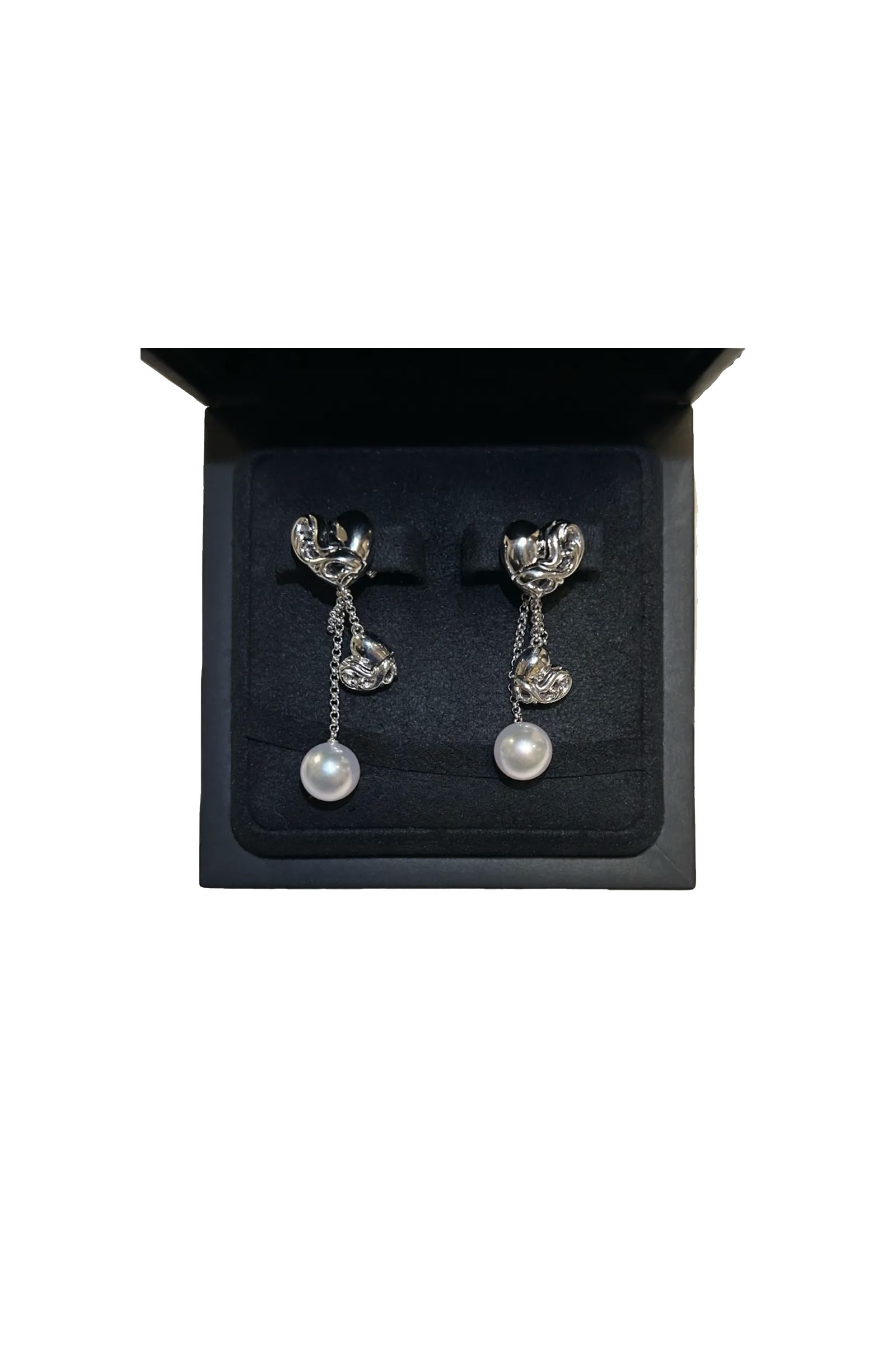 【新品未使用】CHROME HEARTS x MIKIMOTO 18k ホワイトゴールド ハート パール ドロップ ピアス