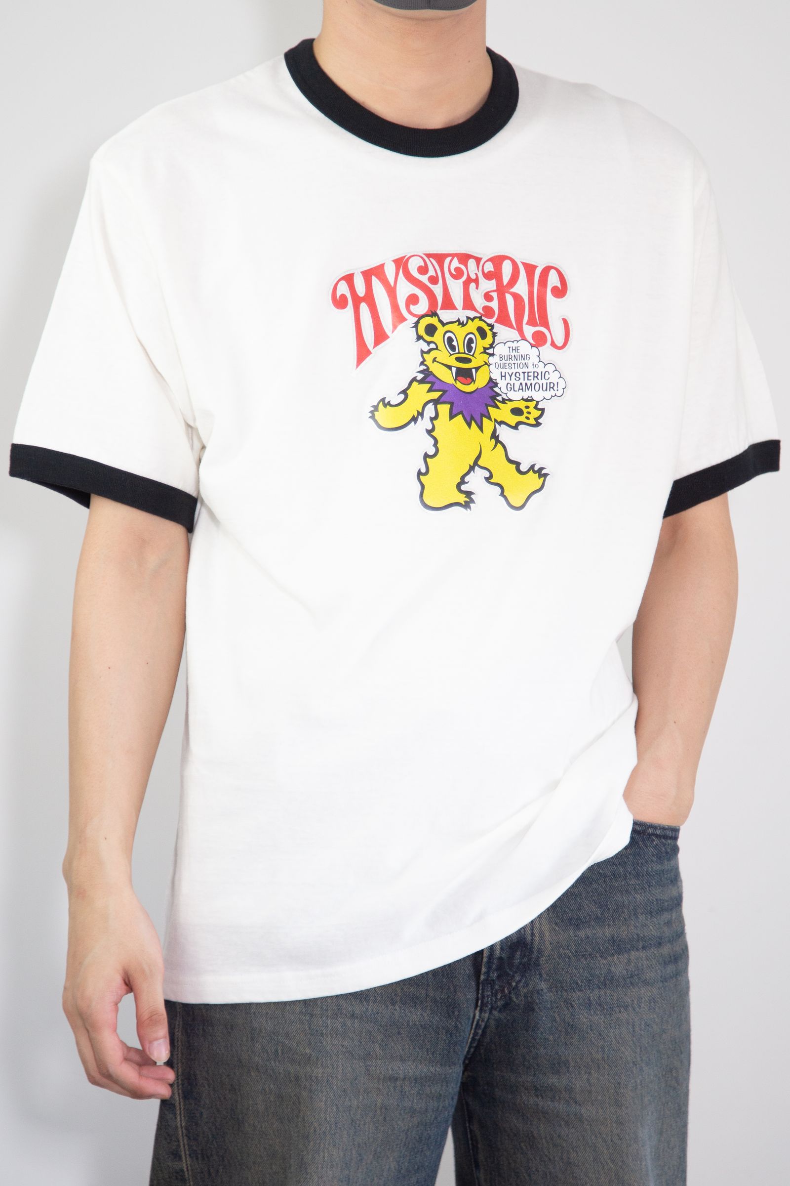 FIRE BEAR GLITTER Tシャツ / ホワイト