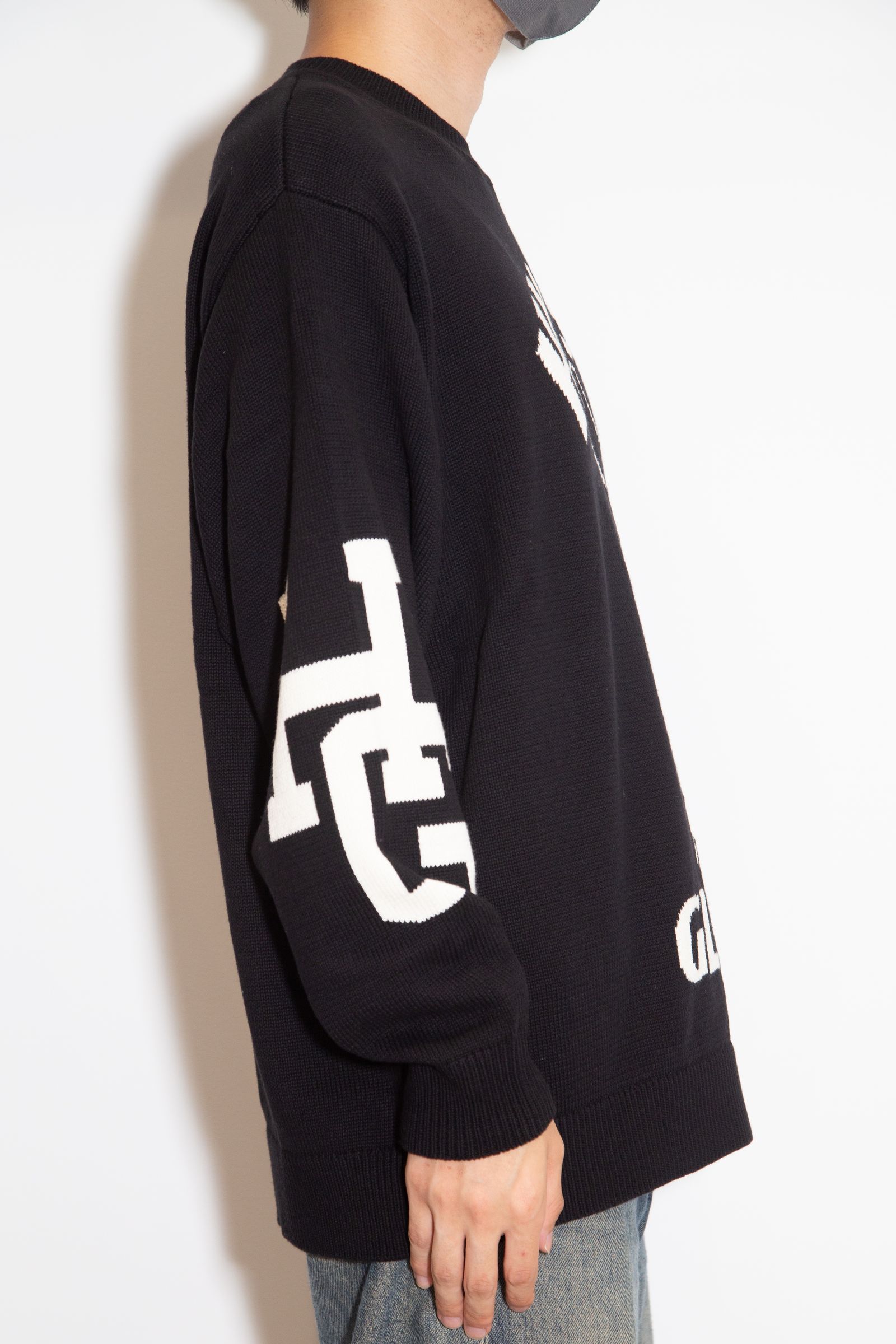 HYSTERIC GLAMOUR - SPEAK NO EVIL編込 セーター / ブラック | Tempt