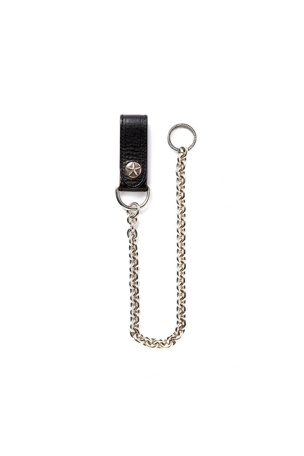 SILVER STAR CONCHO LEATHER WALLET CHAIN / ブラック