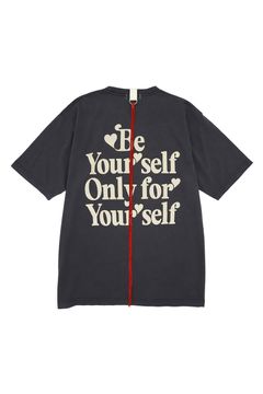NEW BE YOURSELF PIGMENT TEE / スミブラック
