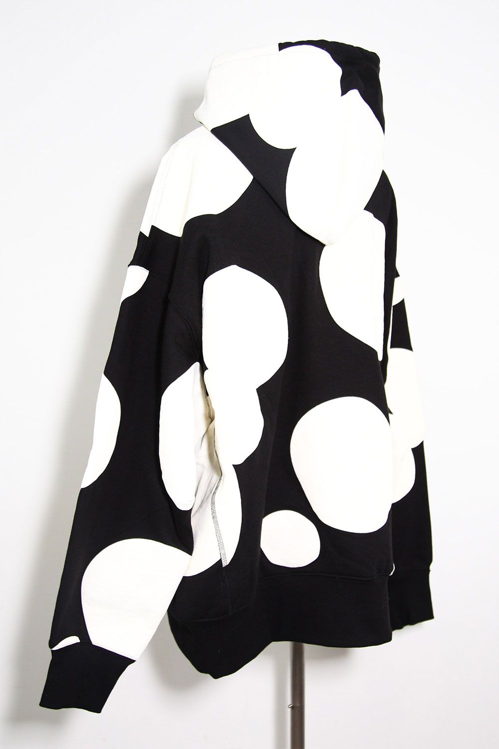 ポルカドットスウェットパーカー / Polka Pattern Sweat Hoodie / ブラック