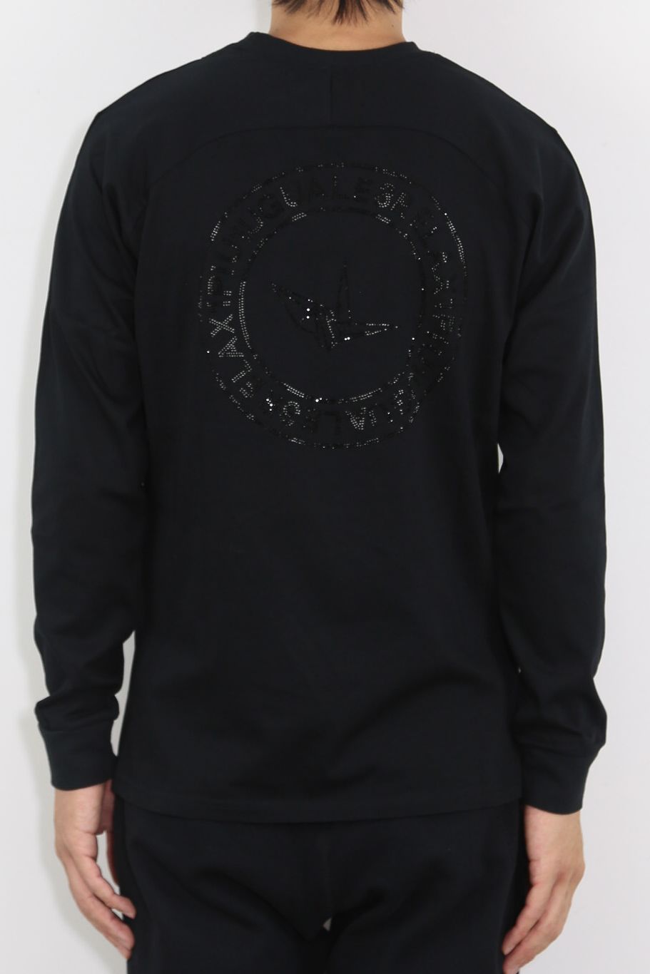 1PIU1UGUALE3 RELAX ラインストーンサークルロゴTシャツ 長袖 1PIU1UGUALE3 RELAX - ラインストーンサークルロゴロングTシャツ