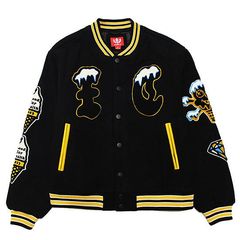 【ICECREAM】 FLAP JACK VARSITY JACKET / ブラック