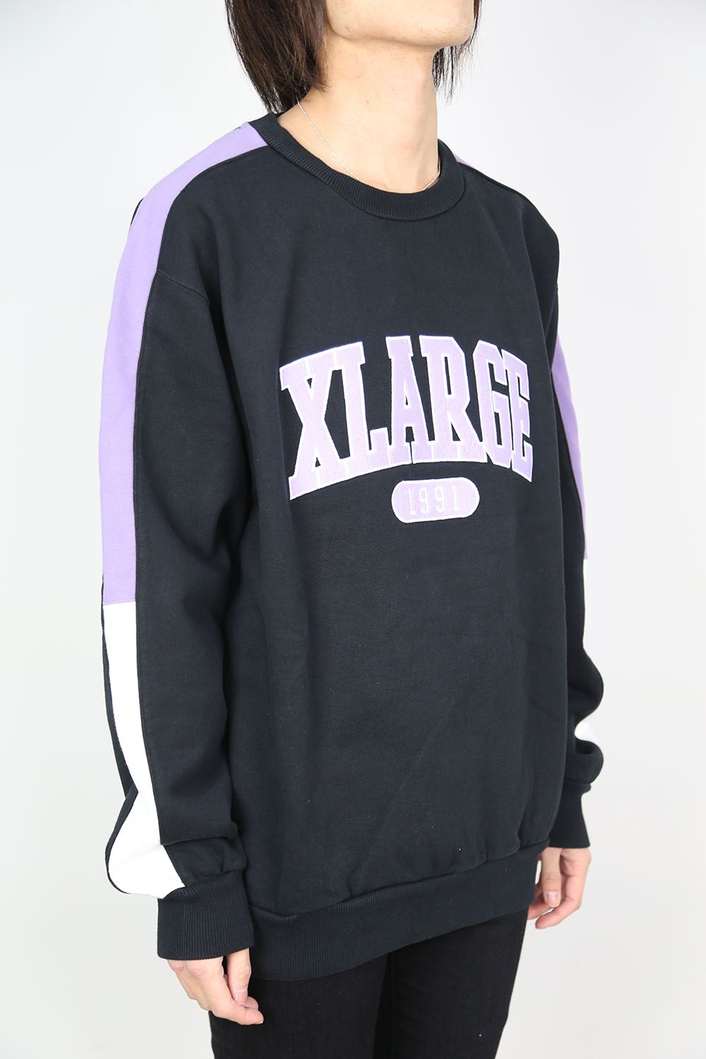 XLARGE - PANELED CREWNECK SWEAT / ブラック | Tempt