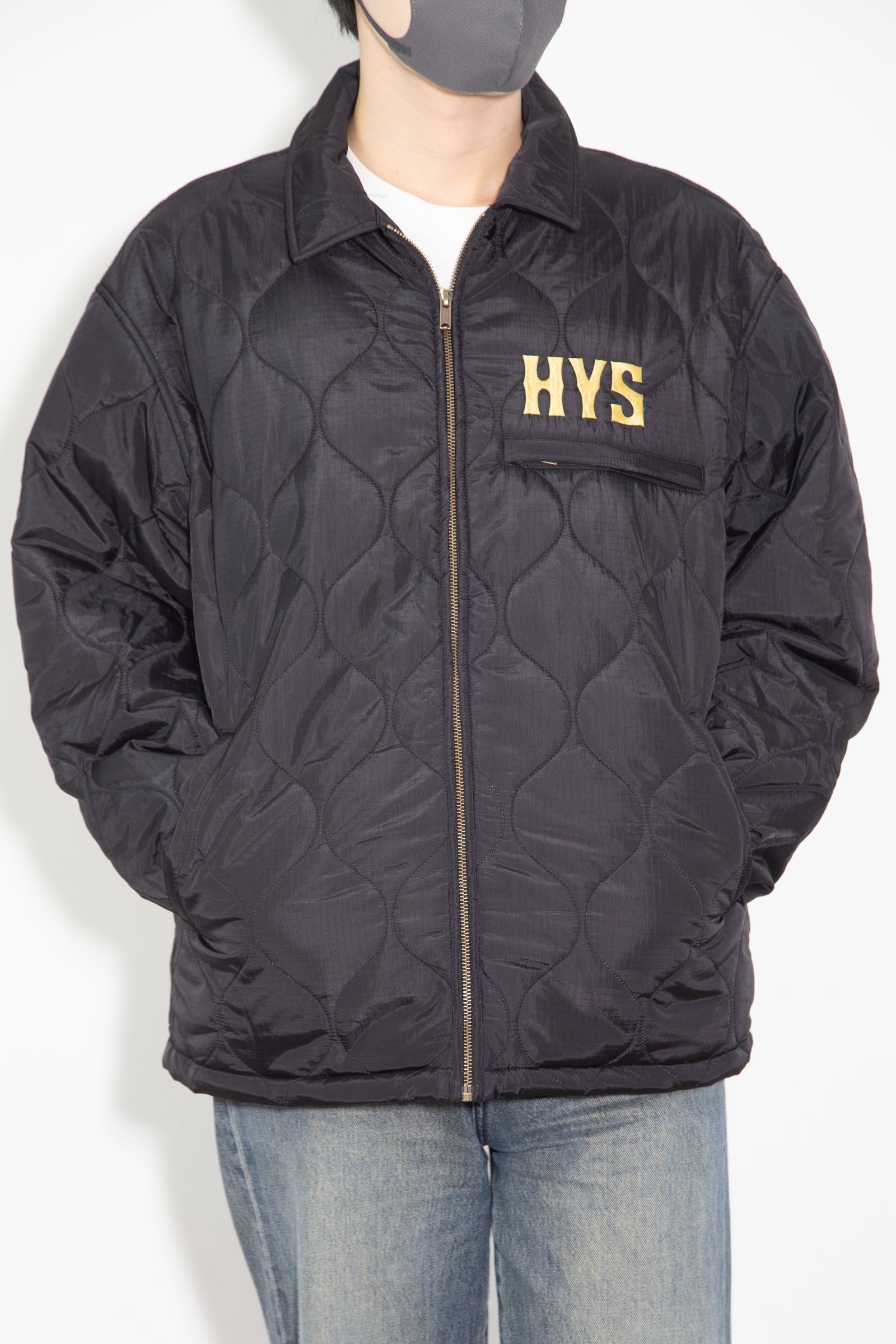 GUITAR GIRL MICHIGAN刺繍 キルティングジャケット / ブラック