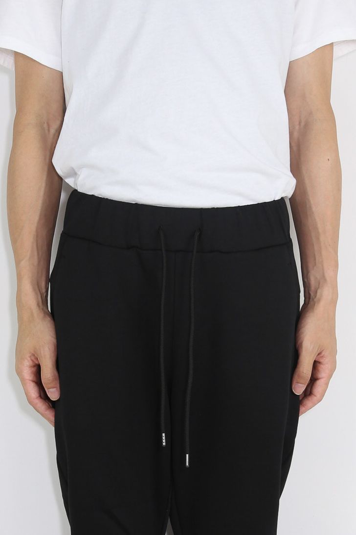 CO/PE DOUBLE KNIT THREE DIMENSIONAL JOGGER TROUSERS / ブラック