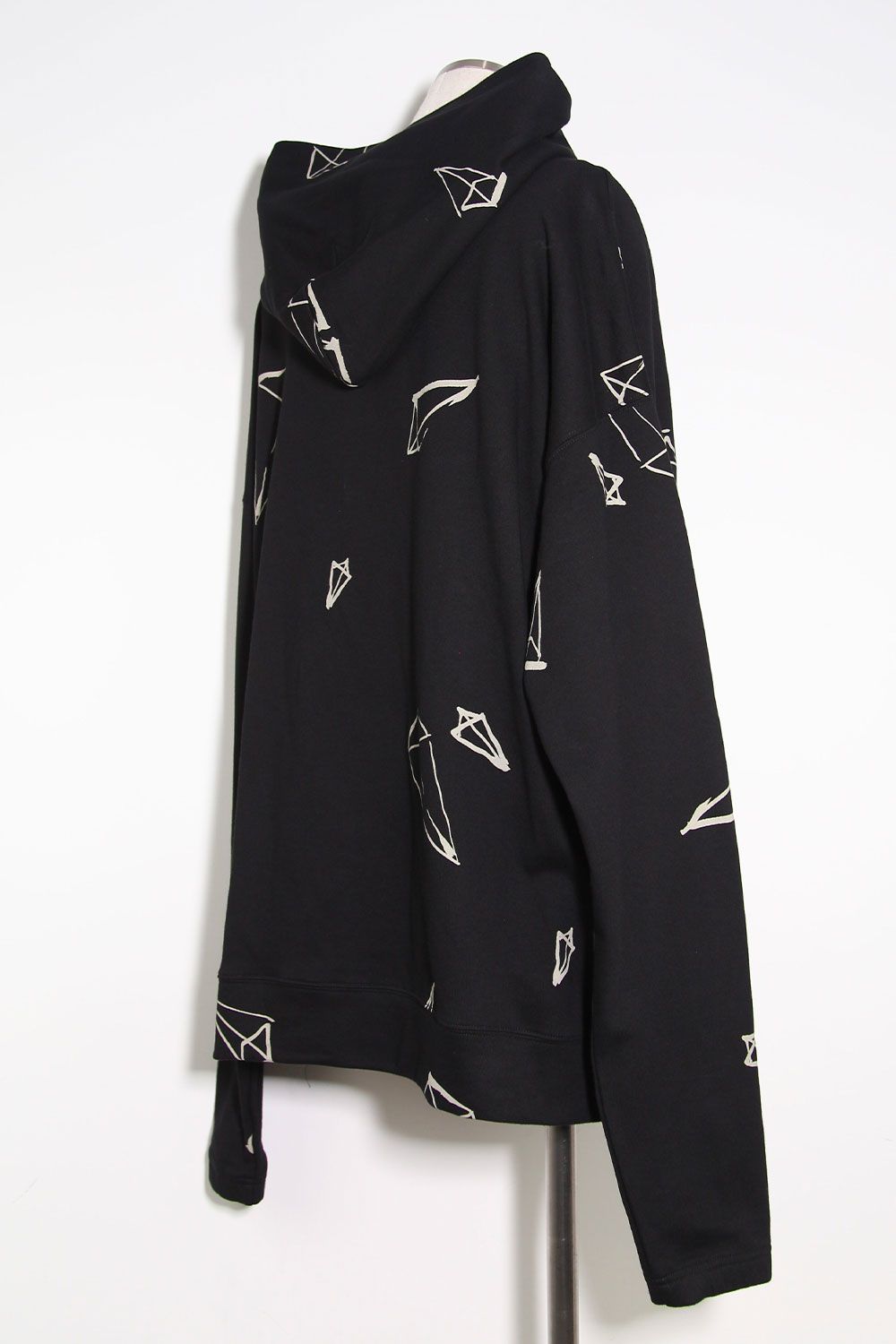 総柄プリントパーカー / Print Sweat Hoodie / ブラック / ag-7016