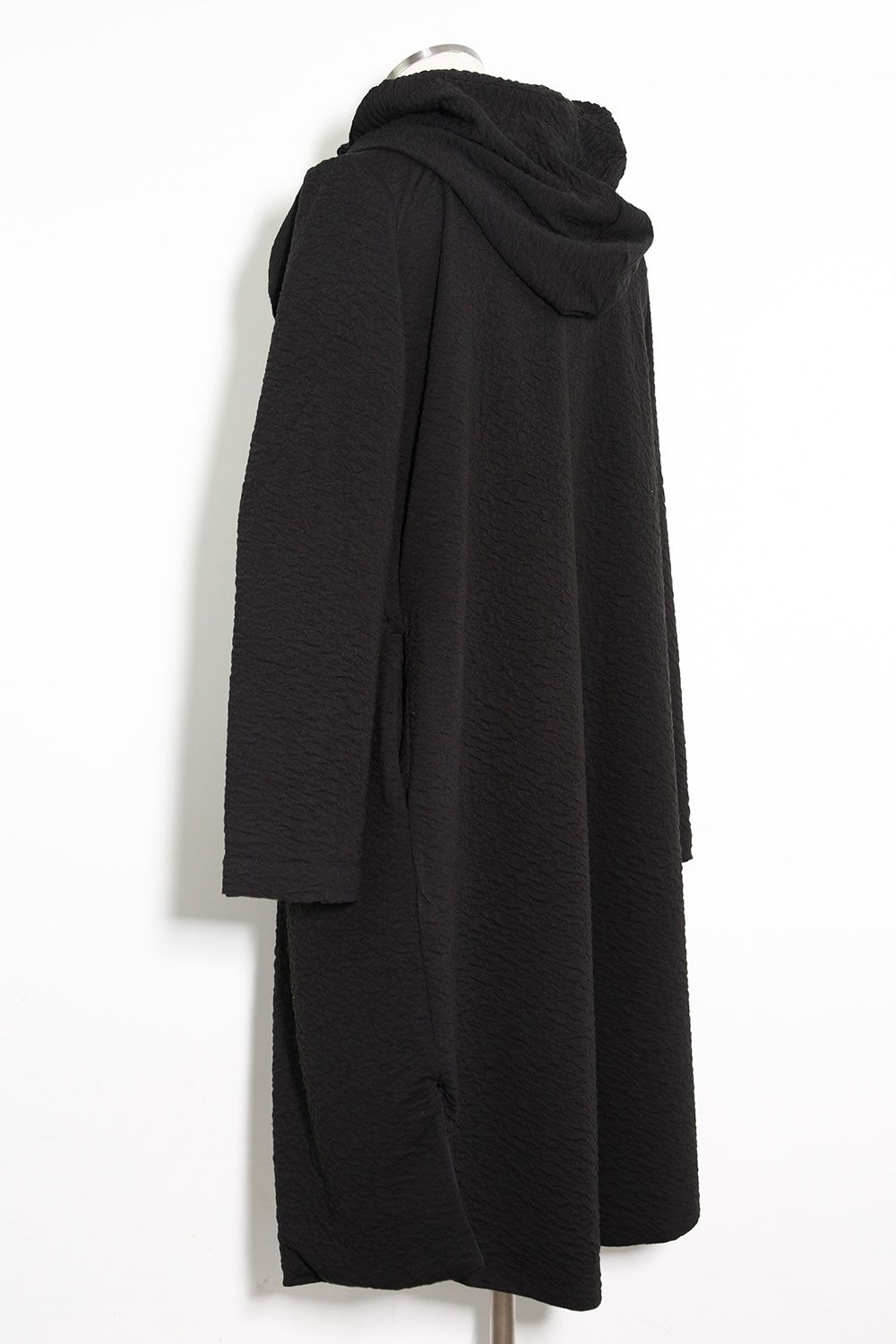 LONG CARDIGAN 223-304 / シボ加工ロングカーディガン / ブラック