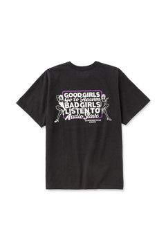 GARMENT DYE GIRLS LOGO POCKET TEE ＜NATURALLY PAINT DESIGN＞ / ブラック