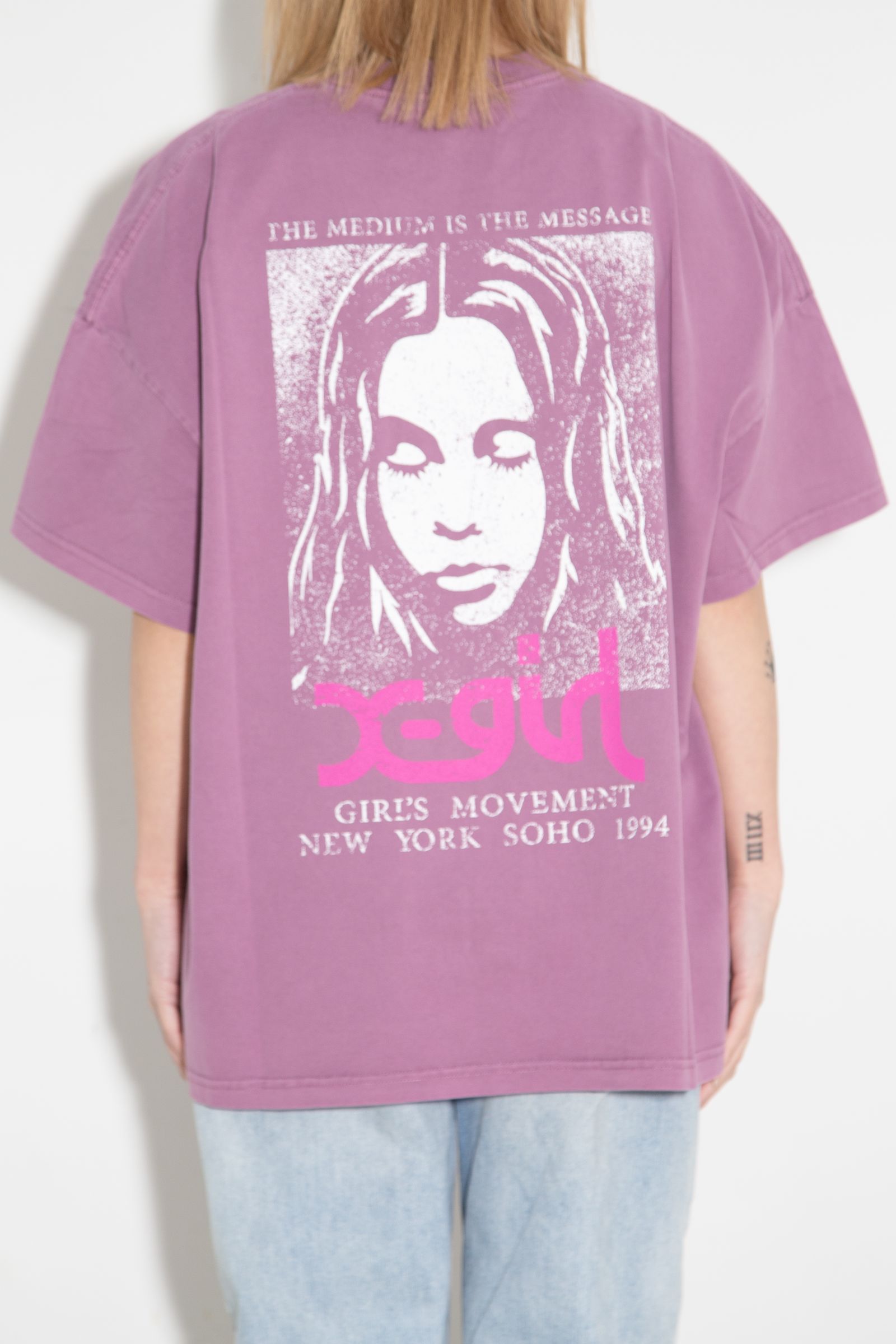 ［ラスト1点 サイズS］FADED FACE S/S BIG TEE DRESS / パープル