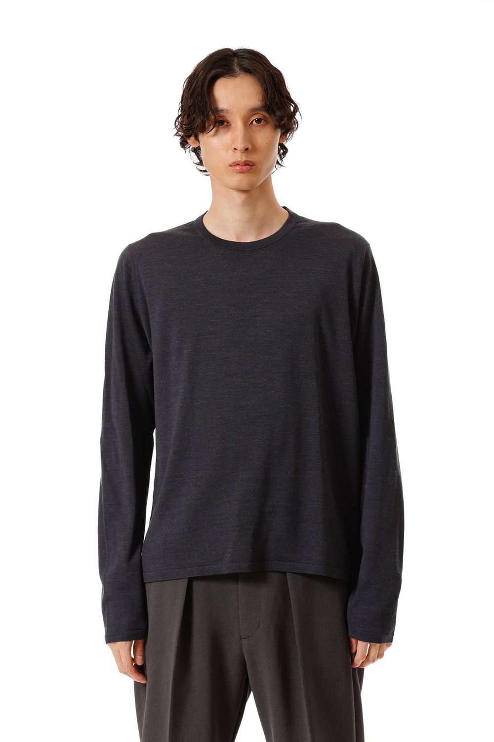 × JOHN SMEDLEY MERINO EXTRAFINE WELTED CREW NECK L/S / ダークネイビー