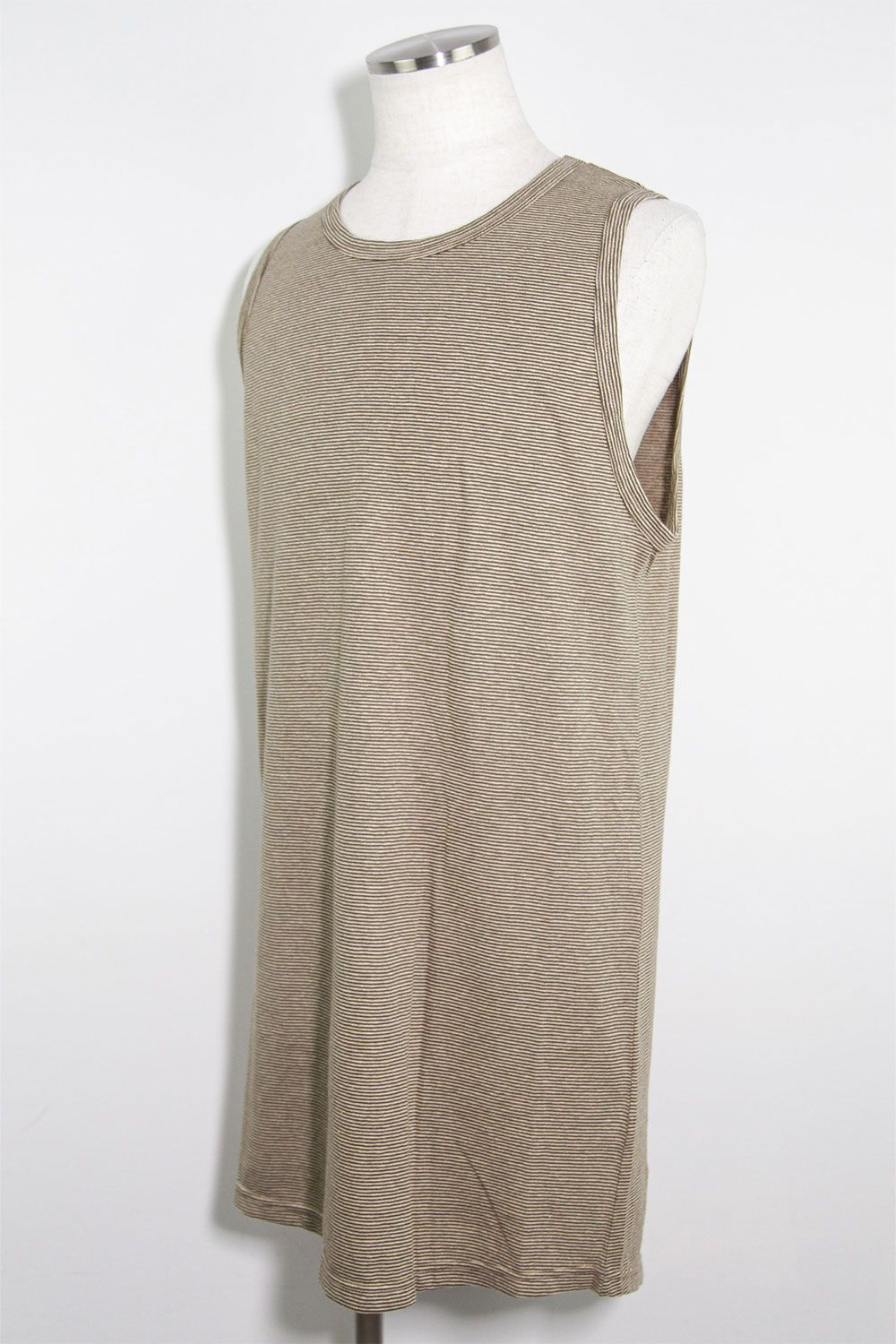 ストライプロングタンクトップ / Stripes Long Tank Top / グレー×アイボリー