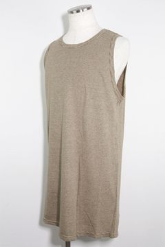 ストライプロングタンクトップ / Stripes Long Tank Top / グレー×アイボリー