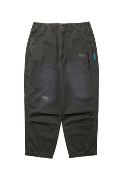 HANDWRITING PRINT CHINO SARROUEL PANTS / チャコール