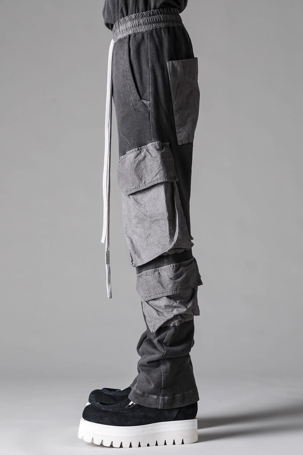 Sumi Dyed Sarouel Flare Cargo Pants