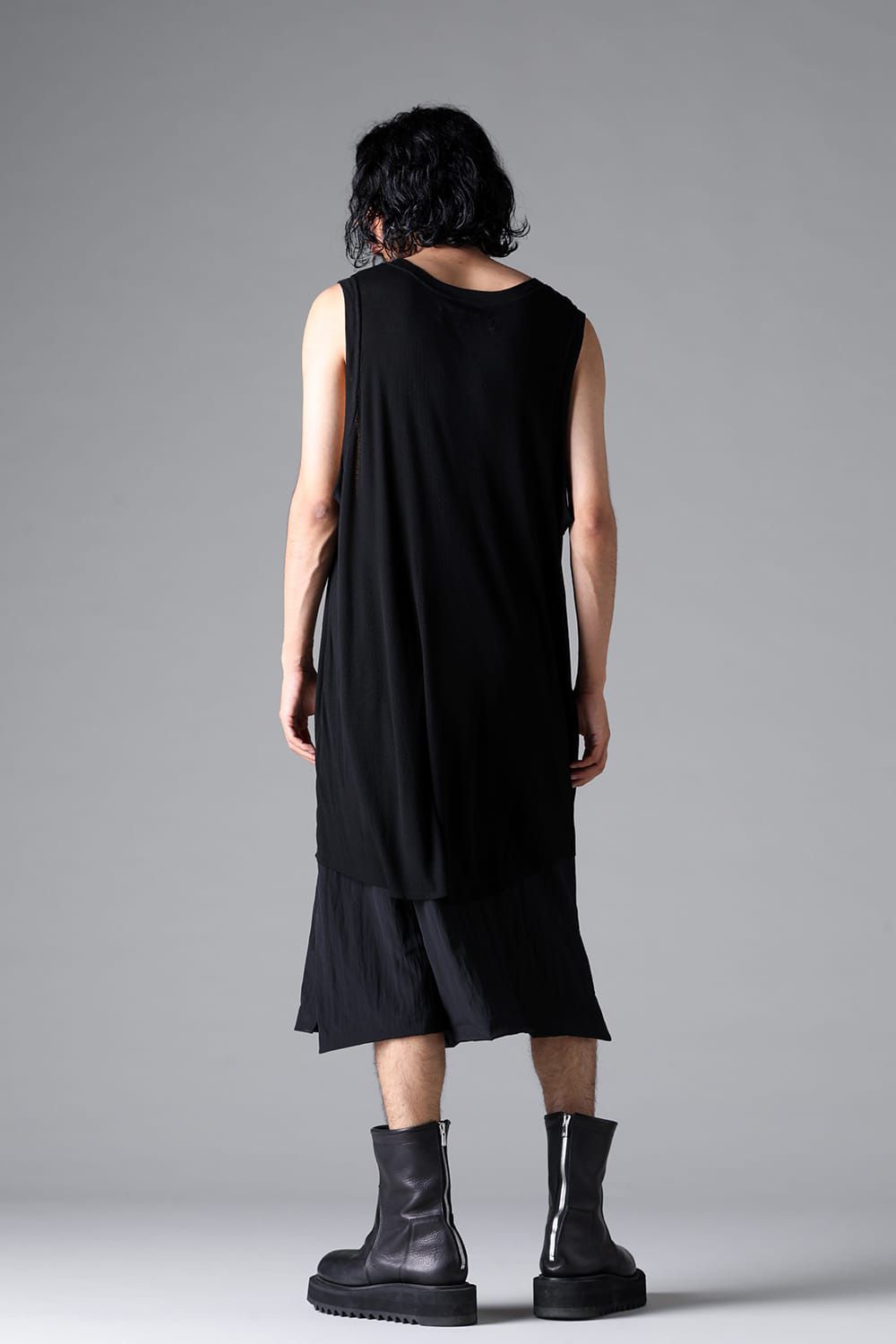 RIB LONG TANK TOP / グレー
