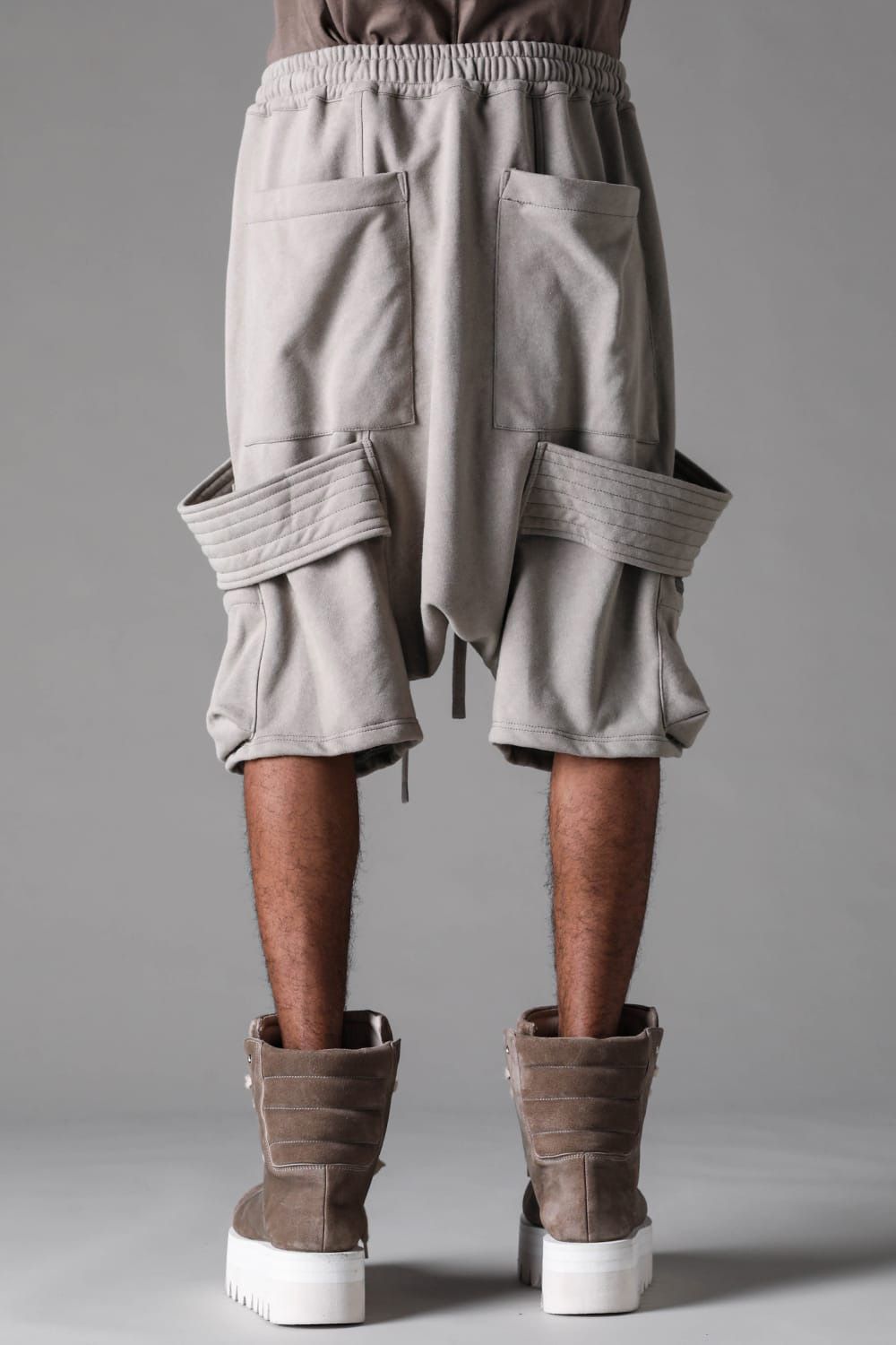 FRENCH TERRY BELT CARGO SAROUEL SHORTS -
