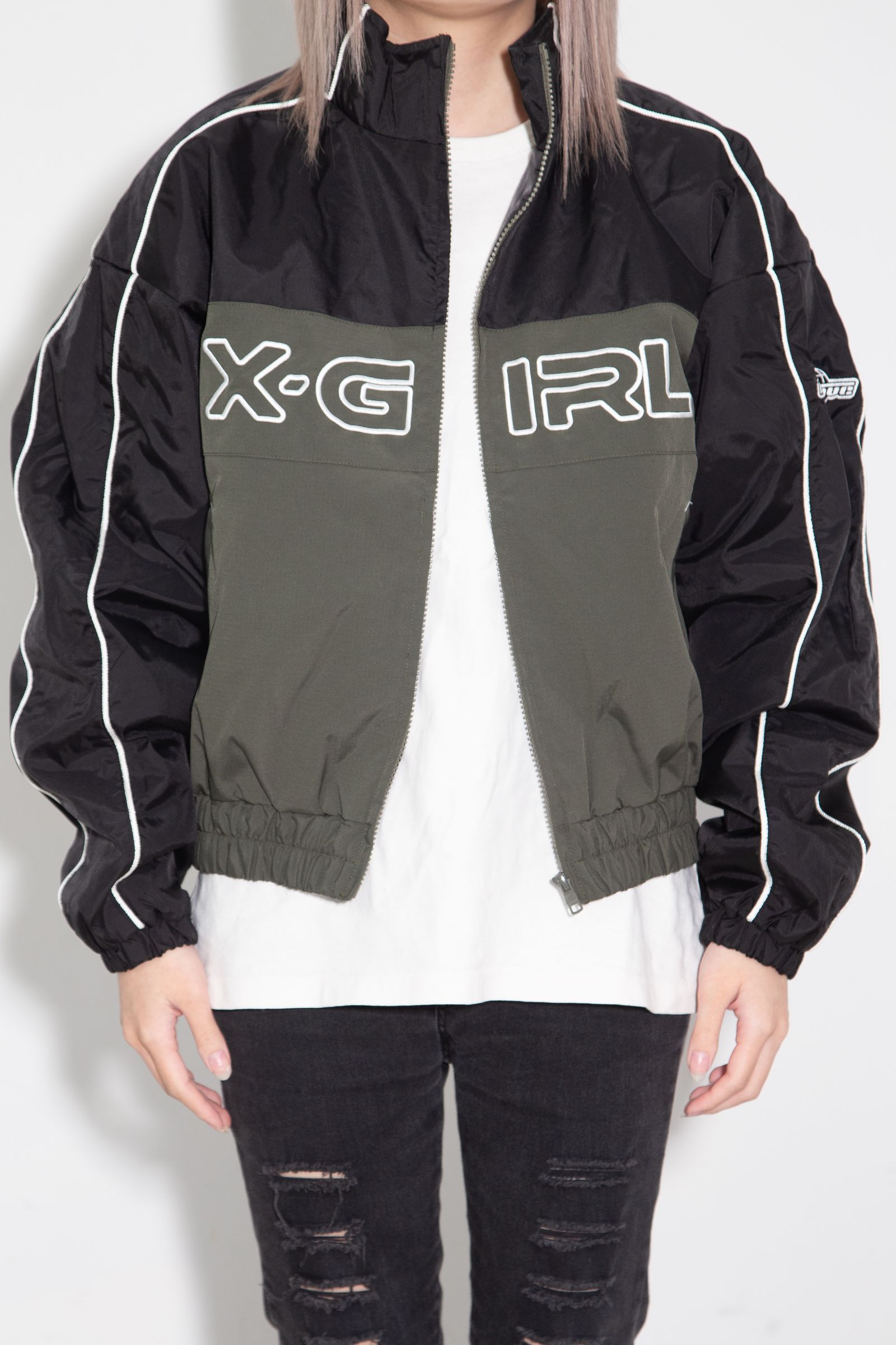 X-girl LOGO EMBROIDERY JACKET / オリーブ